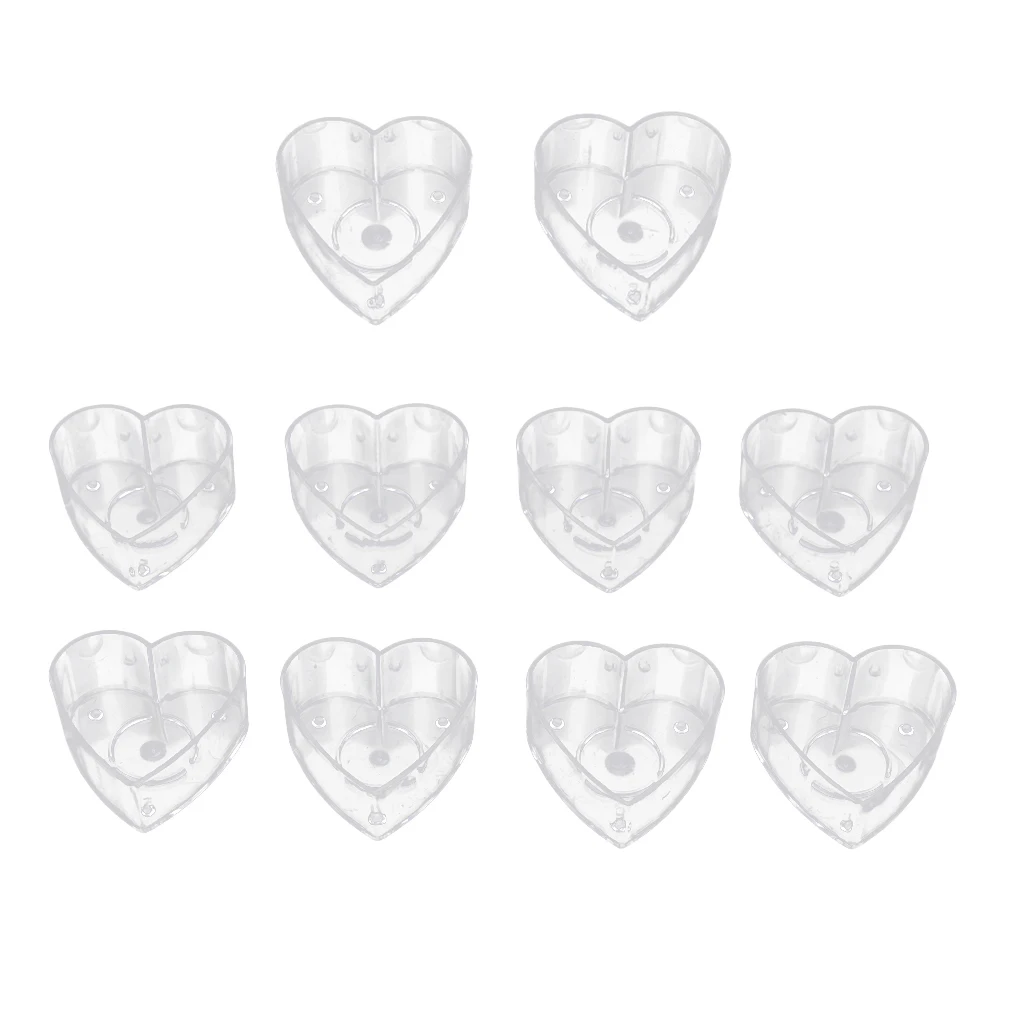 20x Heat-Resistant Clear Plastic Tea Light Container Cups Love Heart Candle Mold Handmade Wedding Decor Candles Craft Mold Tools