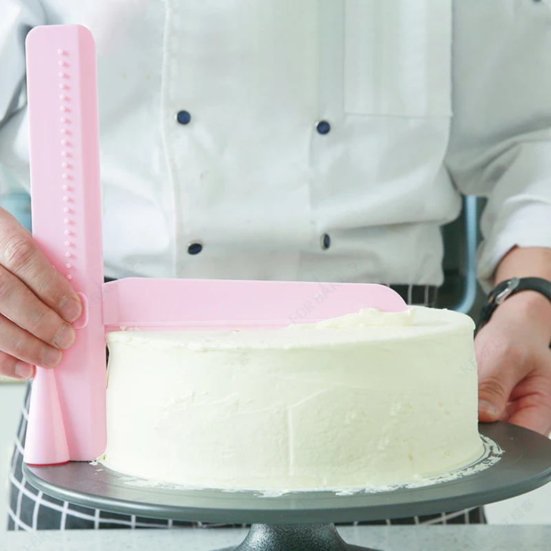 Скребок для торта, регулируемый инструмент для торта, пластиковый скреперный инструмент для торта, шпатель для украшения крема, сделай сам, кухонный резак для помадки