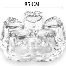 D: 9,5 см маленький стеклянный чайник в форме сердца, цветочный чайник и кофейник, нагревательная база, высокая термостойкость, чай в качестве подарка