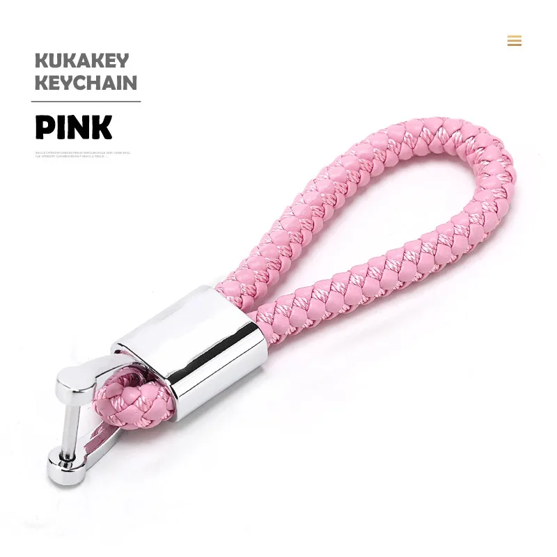 

KUKAKEY Hand Woven Car Keychain Keyring For Mercedes Benz W203 W210 W211 W124 W202 W204 AMG A E S R Auto Key Chain Rings Holder