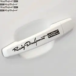 4 шт./упак. наклейки для автомобиля Дверная ручка украшения наклейки светоотражающие личность DIY WRC логотип наклейки автомобильные