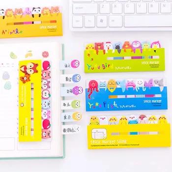 

FangNymph Mini Cute Cartoon Animals Memo Pad Sticky Notes Memo Notebook Stationery Note Paper Stickers School Office Supplies