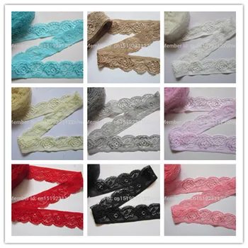 

Wholesale 10 yards Beautiful high-quality embroidered stretch lace ribbon width 2.5 cm
