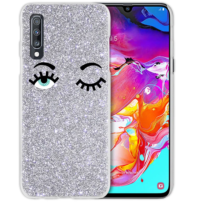 Розовый с принтом ресниц чехол для samsung Galaxy A50 A70 A20e A40 A30 A20 A10 A8 A6 плюс A9 A7 жесткий прозрачный поликарбонатный чехол для телефона чехол