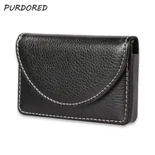 PURDORED 1 Pc Men Card Holder PU Leather Exquisite Magnetic Attractive Card Case Box Mini Wallet Male Credit Card Holder Bolsas