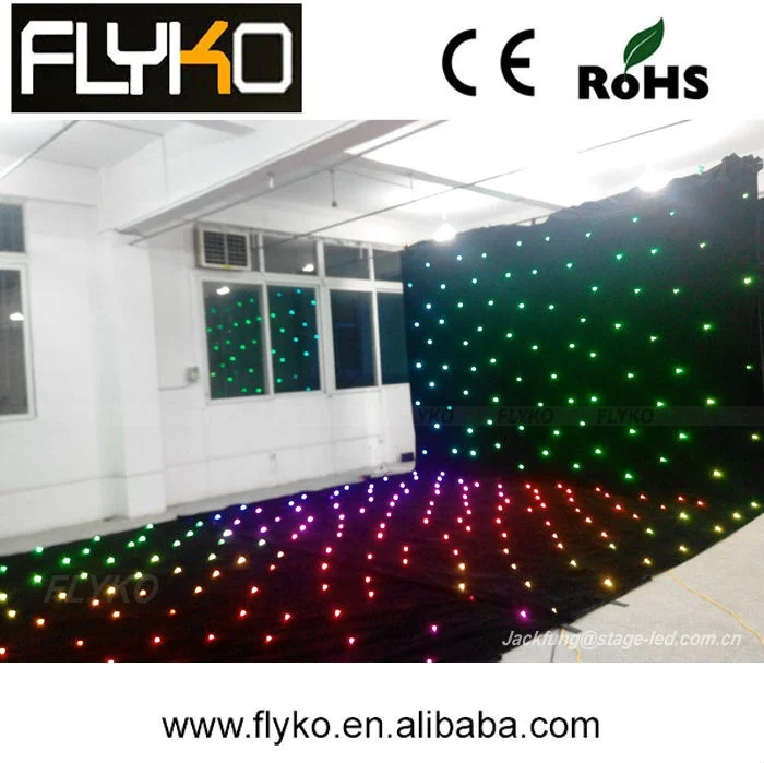 

china supplier 5m*7m stage curtain dmx led star curtain