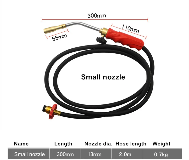 Бытовой Мути-цель сжижения пистолет для газопламенного напыления газовая горелка печь для барбекю удаление волос металлический процесс - Цвет: Small nozzle 2m hose