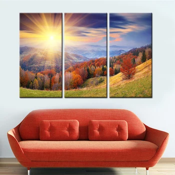 

New 3 Pieces/sets Canvas Art Canvas Paintings Maple Leaf HD Landscape Decorations For Home Wall Art Prints Canvas Unframed