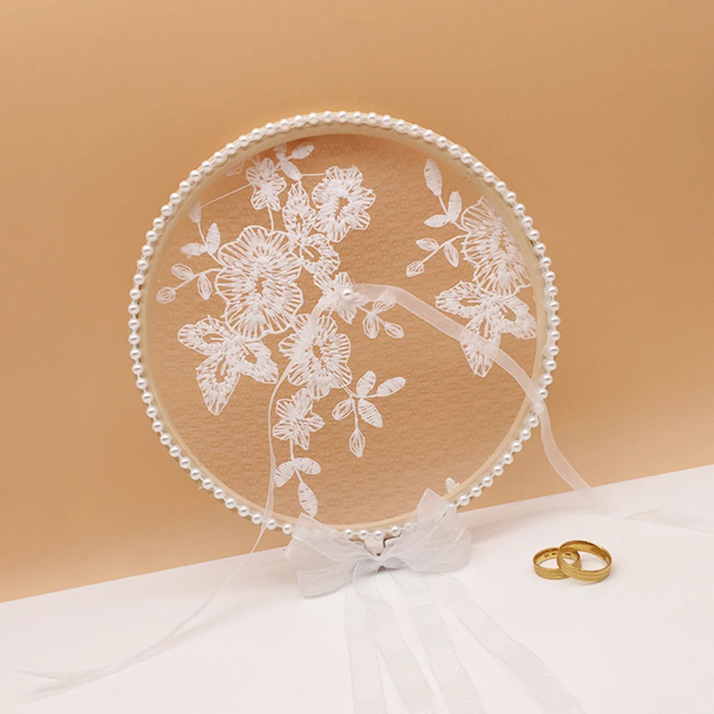 

Lace Ring Pillow Elegant Exquisite Flower Ring Bearer Pillow Cushion for Engagement Wedding Marriage Ceremony Decorations