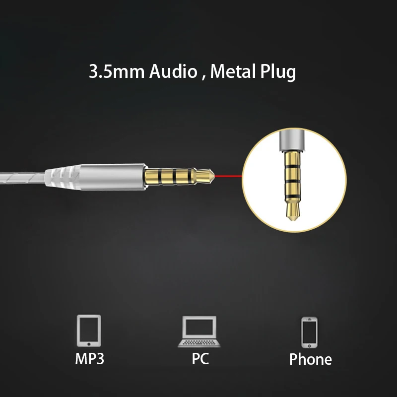 3,5 мм аудио Спортивная гарнитура с микрофоном вкладыши для samsung Xiaomi huawei мобильный телефон, микрофон вызов и музыкальные наушники