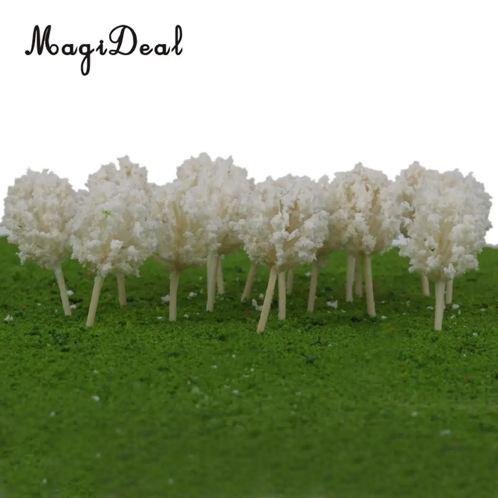 50Pcs 1/300 Scale 4cm Dark Green Model Trees Z Scale Train Street Park Countryside Model Building Scenery Landscape 4Colors