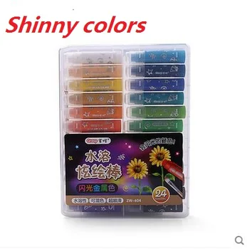 

Maped color'pens Plastic Crayons with shinny colors effect watercolor 12/24 Set Color Pens oil paint stick colour pencil