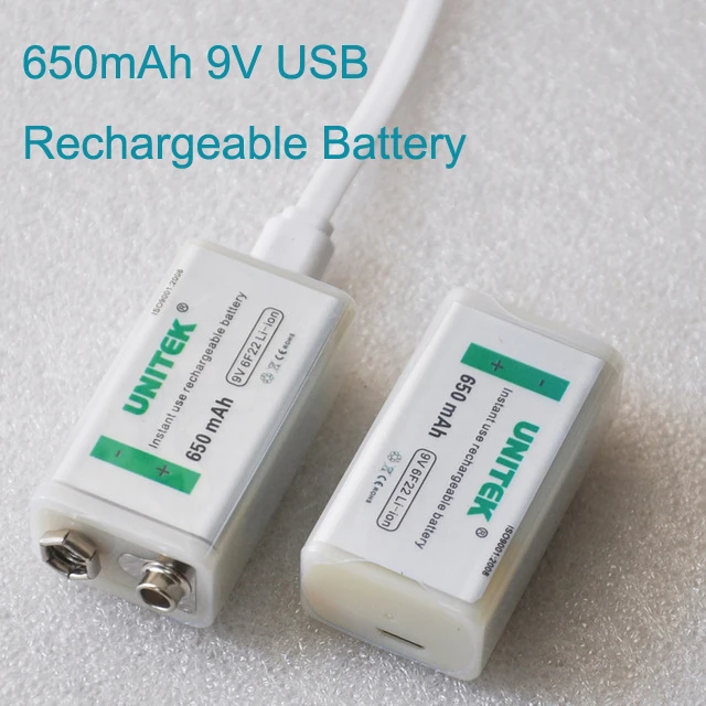 1-10 шт. 9 в USB перезаряжаемая литий-ионная батарея 650 мАч 6F22 сотовый для KTV Микрофон