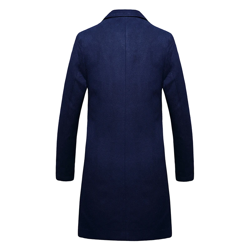 Marque Coupe Épaisse Vestes Manteaux La Hiver Gamme De Mode Chaleur Couleur Laine Poussière Noir D'affaires vent marine Tissu Hommes Boutique Haut Pure Bleu ZTkOPXiuwl