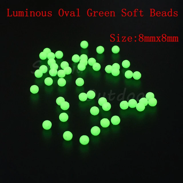 300pcs 8 * 8mm Glow Soft Fishing Beads 8mm Round LUMO Luminous Beads  Premium Quality Green - AliExpress