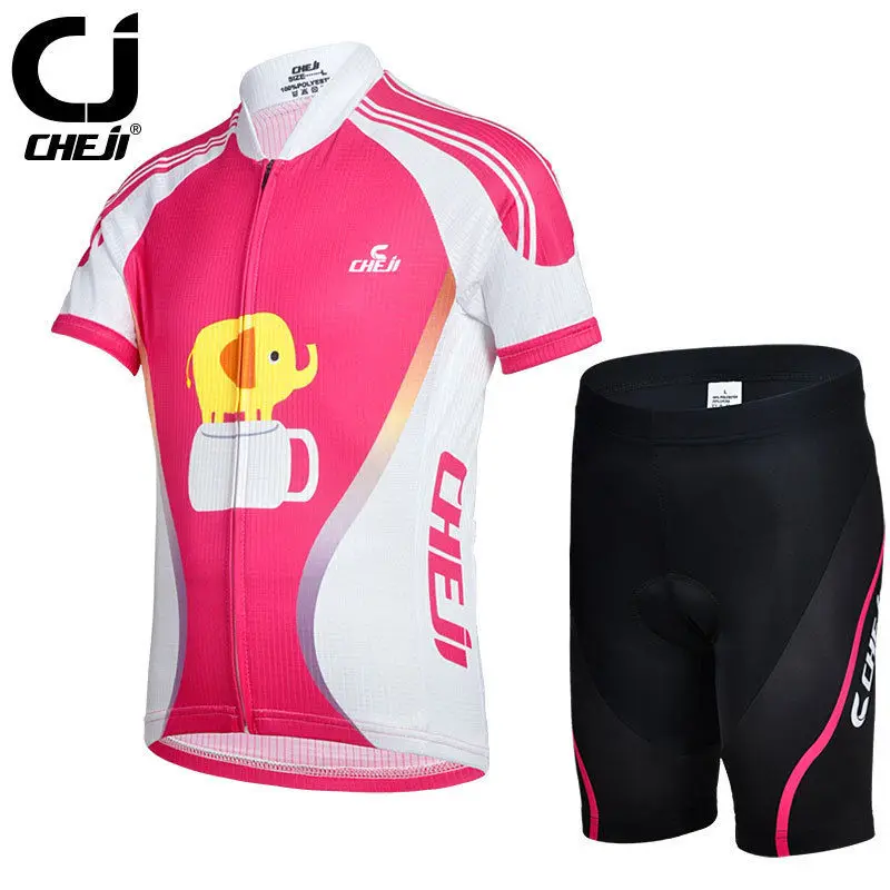 

CHEJI Kids Cycling Clothing Wear Bike Kit Children Bicycle Jersey and Padded Shorts Set For Boys