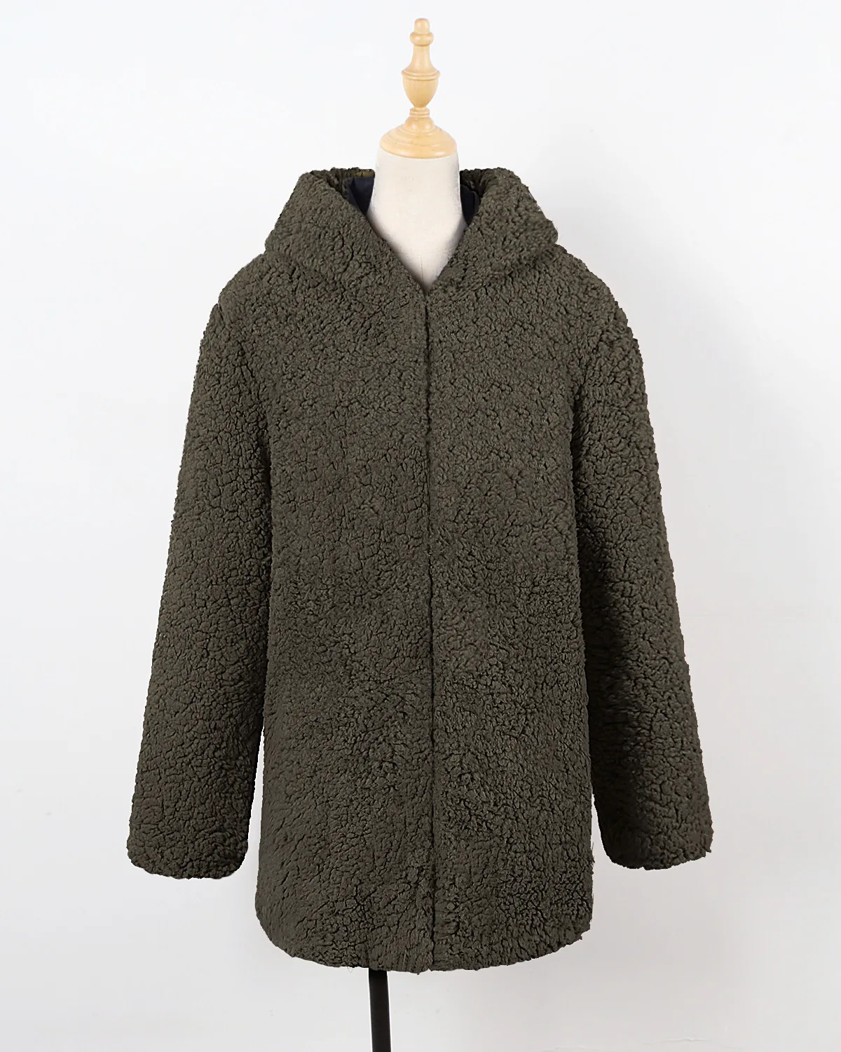 Mode Tan Automne Manteau Femmes Vêtements Fourrure D'hiver À Faux dk De Green Décontracté 036 Et Nouvelle Femelle Blanc Wt Tan dk Capuche noir Éclair Fermeture lt 1tnOE7qw