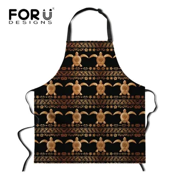 

FORUDESIGNS Unique Sea Turtle Print Apron for Women Novelty Unisex Men Chef Cooking Kitchen Aprons Sleeveless Bib Aprons