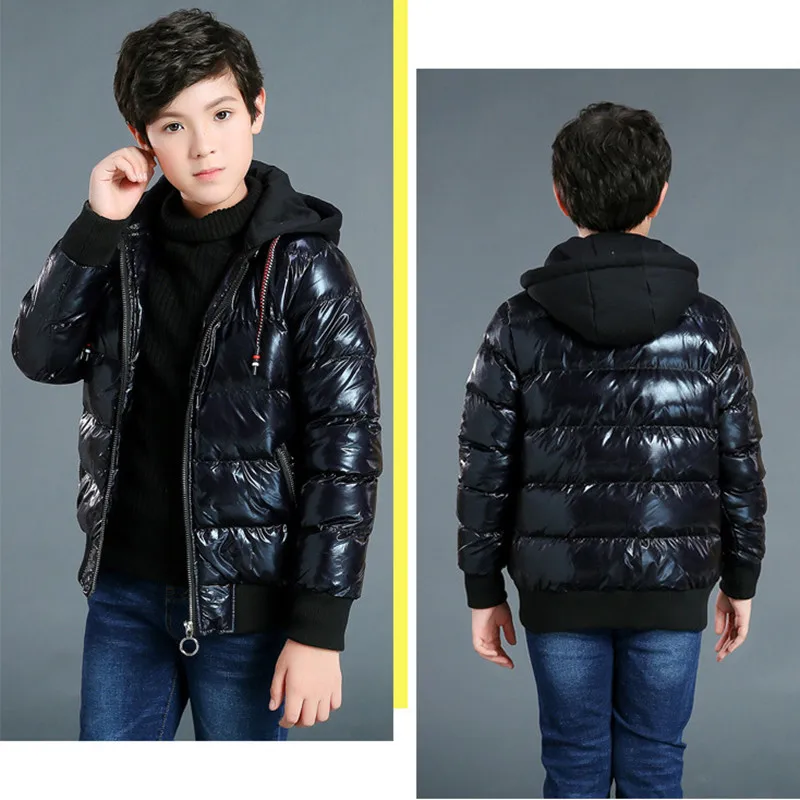 Comprar 8 17 AÑOS NIÑOS abrigo de invierno Parka Chaqueta de algodón wadded chaqueta con capucha cálida 2018 nueva moda bronceado espesar abrigo caliente