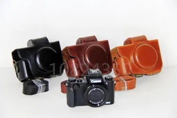 

PU leather Camera Bag Case Cover Pouch with strap for Canon G5X G5 X shoulder strap