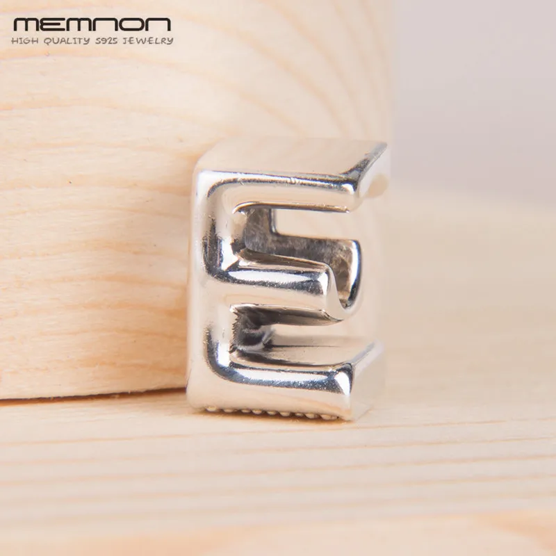 

Memnon New 925 sterling silver alphabet charm letter E Silver 925 Charms beads fit Bracelets Necklaces DIY jewelry for women