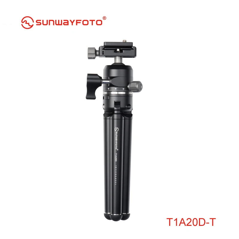 

SUNWAYFOTO T1A20D-T Mini Tripod for Camera Stand Para Movil Tri/ Ballhead T1A20D/XB-28 Table Top Low Profile 2 Section RRS
