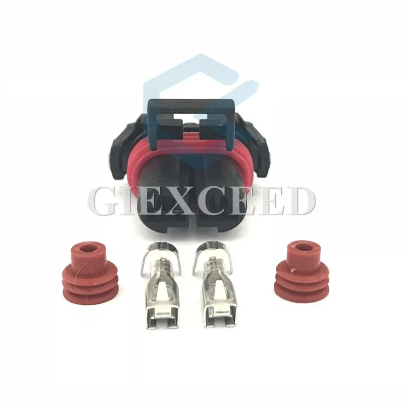 

2 Sets 2 Pin Automotive Connector Waterproof Auto Electric Plug For Car