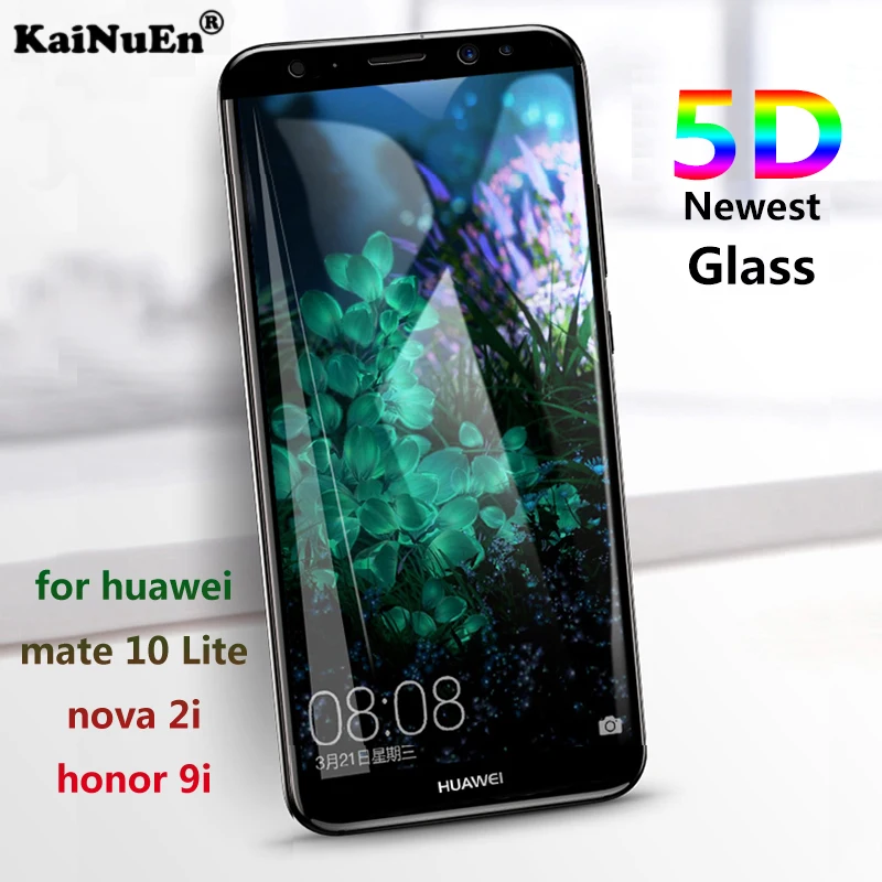 KaiNuEn 5D изогнутый экран протектор Закаленное стекло для huawei mate 10 Lite nova 2i honor 9i Передняя пленка стекло полное 9h 3d 4d