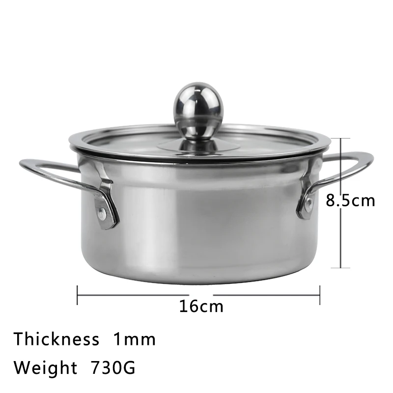 Cooking pots and pans stainless steel cookware hotpot soup pans noodles milk pots suitable for home and restaurant