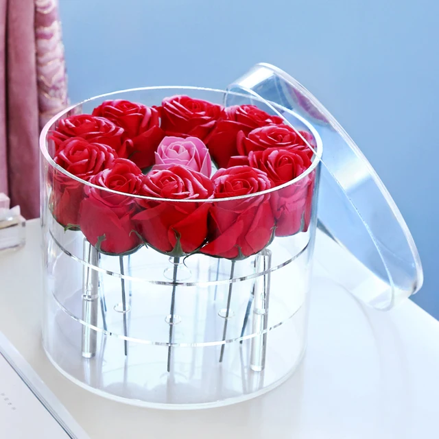 Buy Round flower box Acrylic flower box jewelry