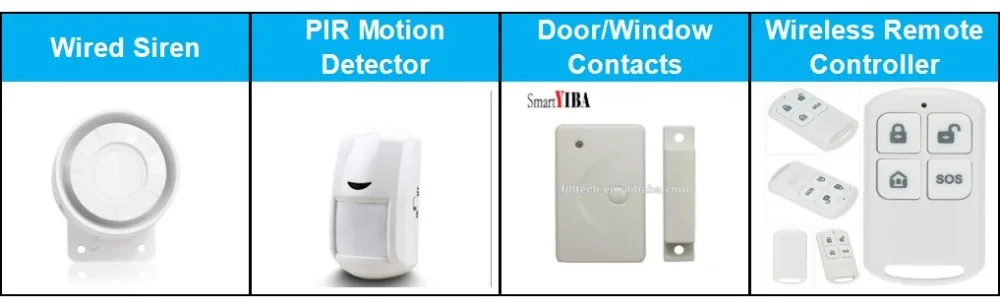 SmartYIBA GSM Беспроводной Офис Бизнес охранной сигнализации Системы sim-карты охранной сигнализации Системы с дверью Сенсор сирена комплект