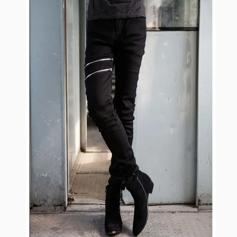 Wholesale 2019 Fashion summer Men's jeans man Teenagers biker skinny Mens sulee jeans male denim Double zipper black pants Wholesale 2019 Fashion summer Men's jeans man Teenagers biker skinny Mens sulee jeans male denim Double zipper black pants