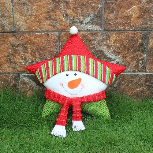 Праздничный окна для декоративной подушки Рождественская подушка со снеговиком мягкая игрушка Творческий Звезда новогоднее; рождественское пайетками подарок - Цвет: 2