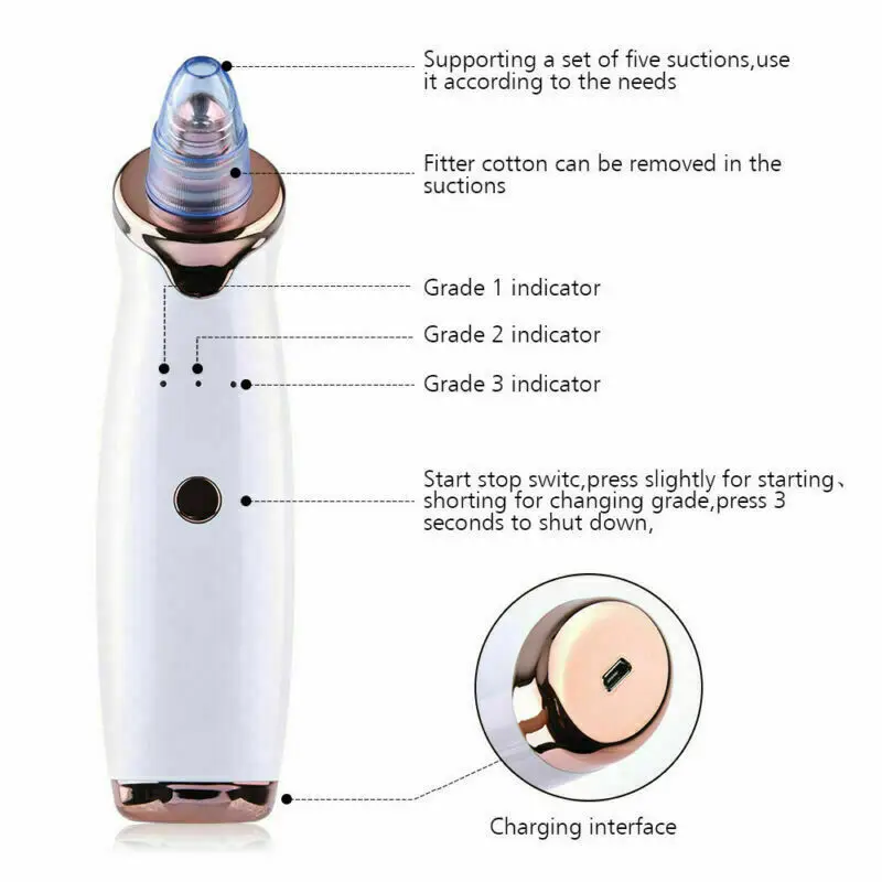 

MIQMI Blackhead Vacuum Cleaner Suction Removal Scar Acne Pore Peeling Face Clean Facial Skin Care Beauty Machine