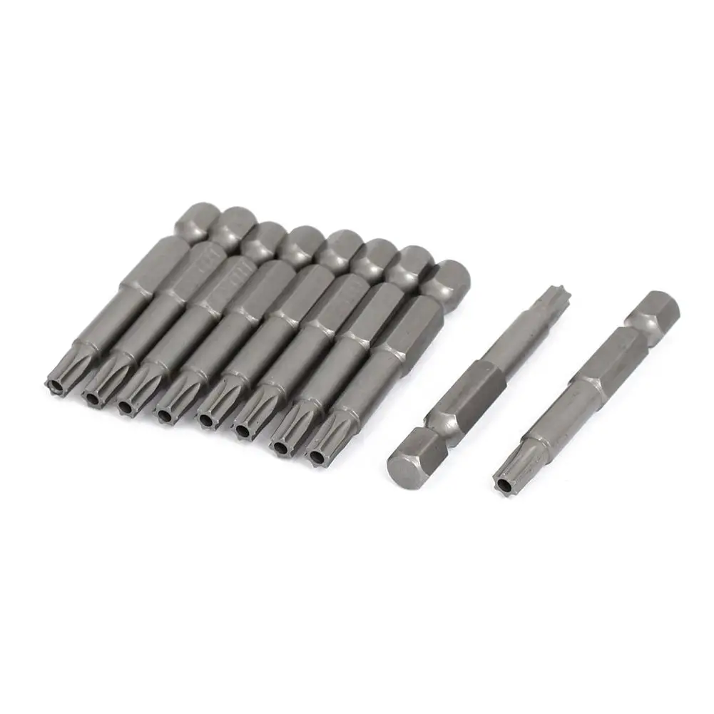 

10pcs 1/4inch Hex Shank T25 Magnetic Torx Screwdriver Bits