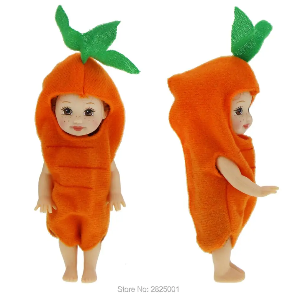 Mini Cute Radish Outfit Daily Casual Wear Orange Jumpsuits Holiday