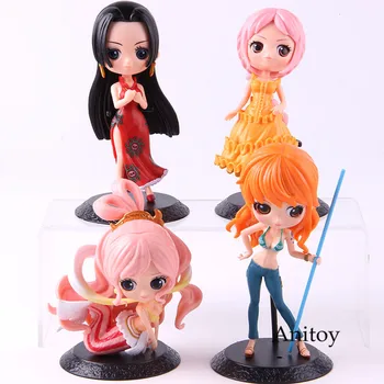 

One Piece Qposket Nami Shirahoshi Boa Hancock Rebecca Action Figure Q Posket Anime PVC Collectible Model Toy 4pcs/set