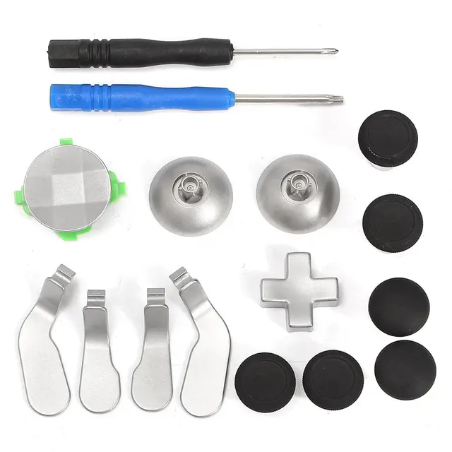 Best Price Full set Replacement Metal Bumper Trigger Buttons Thumb Stick Grips For XBOX One Elite Controller with Screwdrivers Storage Bag