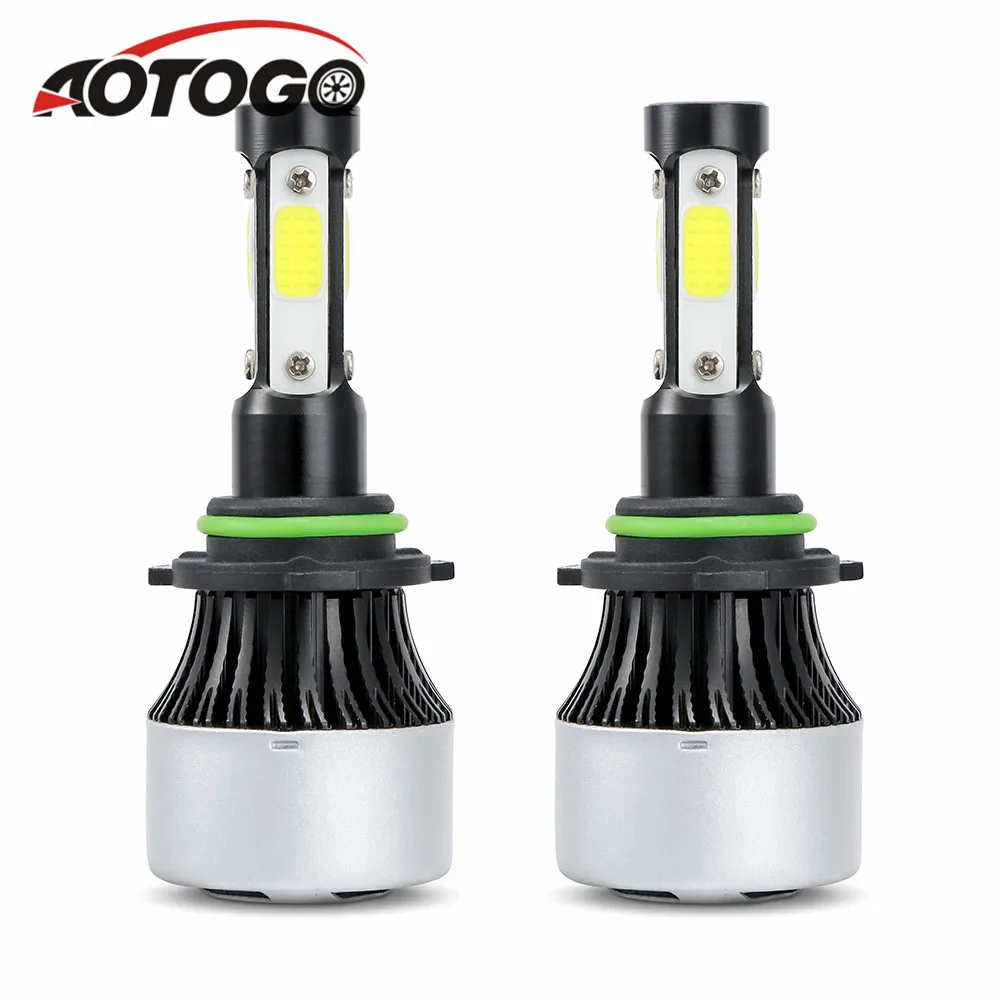 Aootogo 2 шт. X7 4 стороны H7 H11 Светодиодный фонарь для фар автомобиля 72 Вт 16000LM 6500 к COB H4