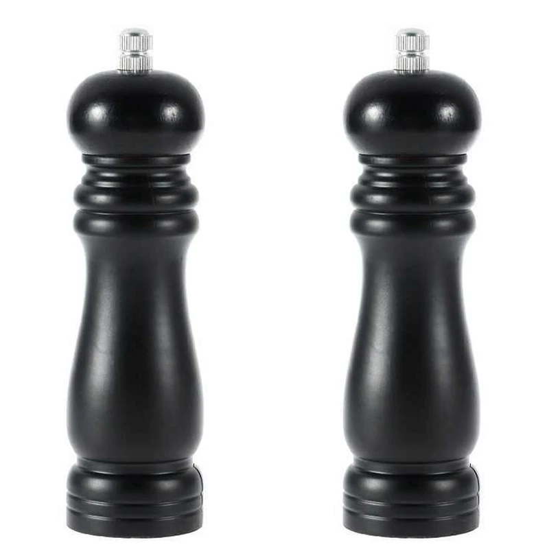 

MOSEKO 2pcs Salt And Pepper Grinder Hand Movement Wood Pepper Mill With Ceramic Grinding Cord Kitchen cooking tools 7 inch