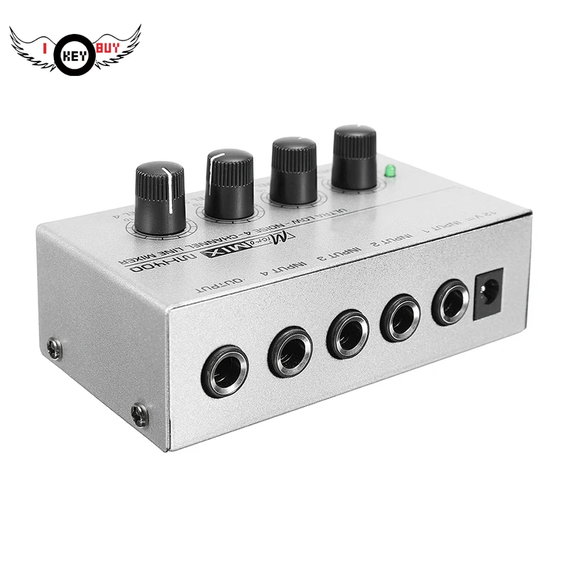 

I Key Buy Karaoke Audio Mixer Ultra-compact 4 Channel Line Mono Microphone Sound Mixing Amplifer for KTV Family