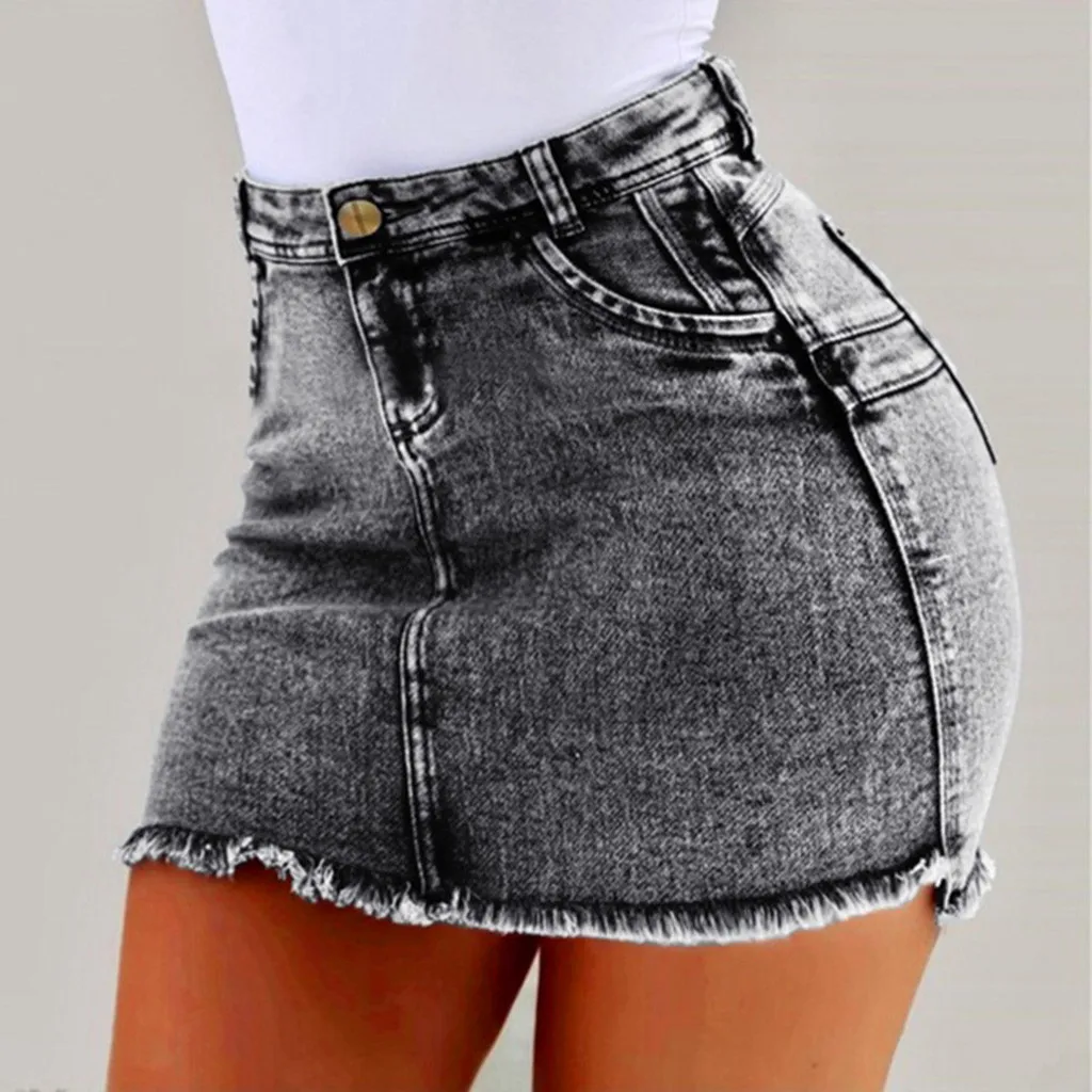 Летняя джинсовая юбка шорты мини юбка плюс размер Короткие джинсы женские узкие карманы летние юбки женские высокого качества