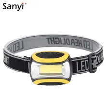 COB светодиодный налобный фонарь, передняя фара, 4 режима, энергосберегающий фонарик Linterna для спорта на открытом воздухе, кемпинга, рыбалки, использования AAA