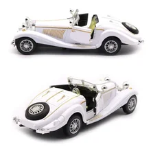 Cor branca 1:28 escala 16.8 cm liga de metal diecasts 500 k clássico puxar para trás 1936 modelo de veículos modelo de carro brinquedos f crianças coleção