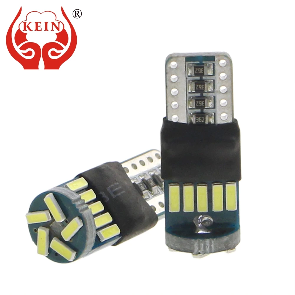 

KEIN 2PCS T10 LED Bulb W5W 4014 15SMD Car 168 194 192 Non-polarity Auto Reading Door Trunk Side Wedge Lamp Vehicle Light 12V 24V