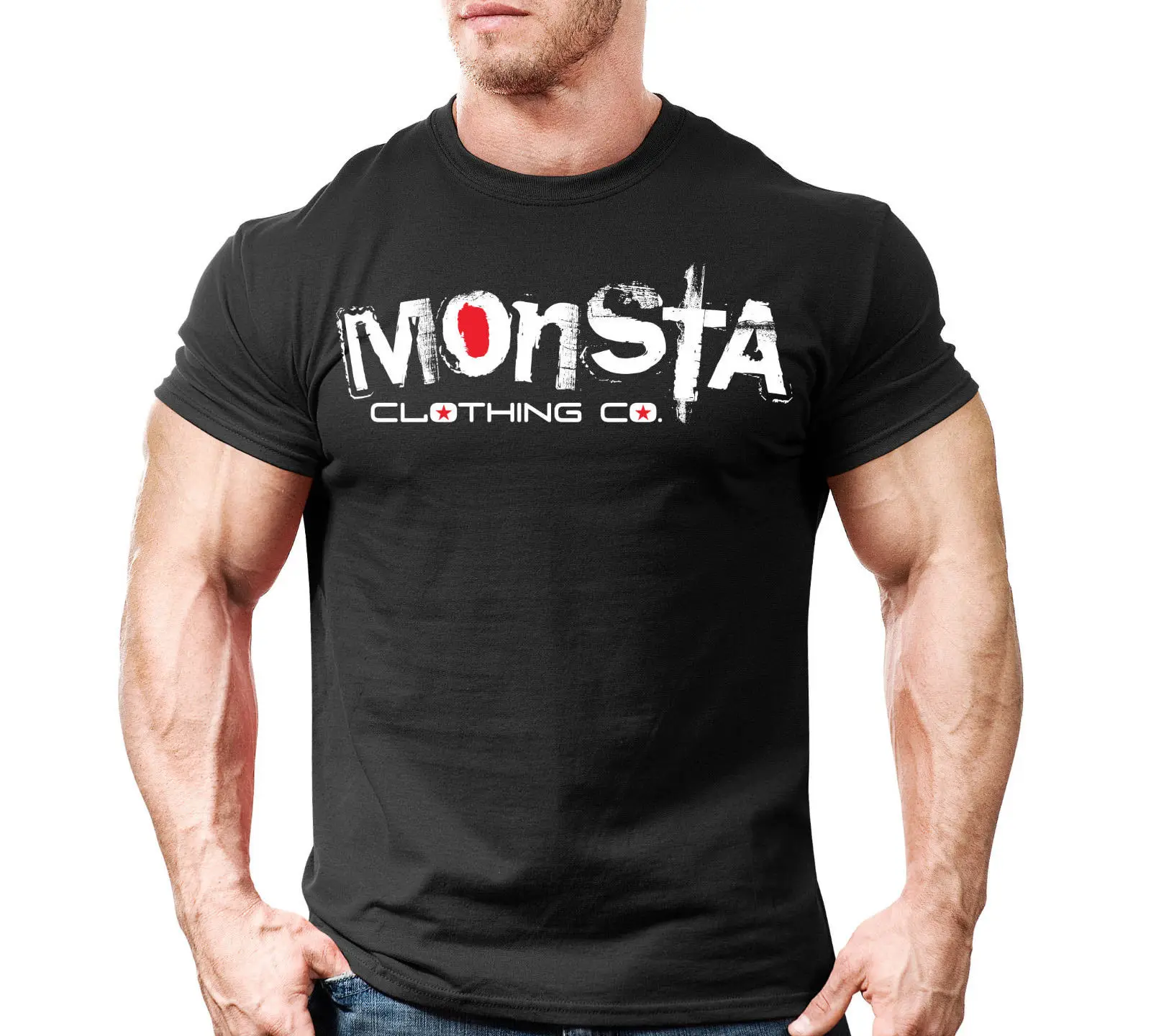 Новая мужская одежда Monsta футболка для фитнеса спортзала: фирменная 31 WT-Red дешевая
