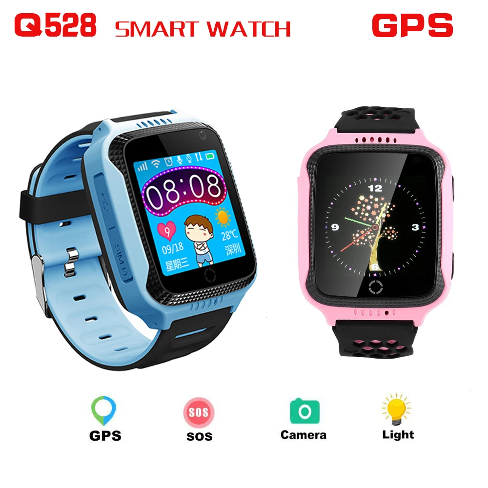 Смарт часы Q528 с GPS детские камерой для Apple Android Phone детей электронные pk q90