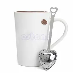 1 шт. чайная ложка-ситечко фильтр в форме сердца из нержавеющей стали с ручкой для душа