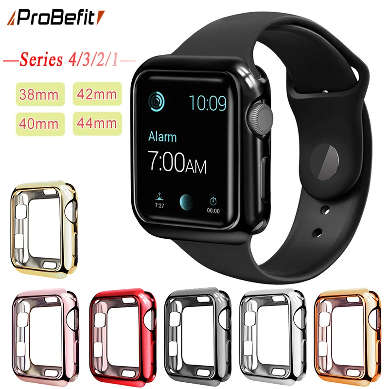 

ProBefit TPU Slim Soft Case for Apple Watch Series 1 2 3 38MM 42MM Plating Protective Cover for iwatch Series 4 5 40MM 44MM