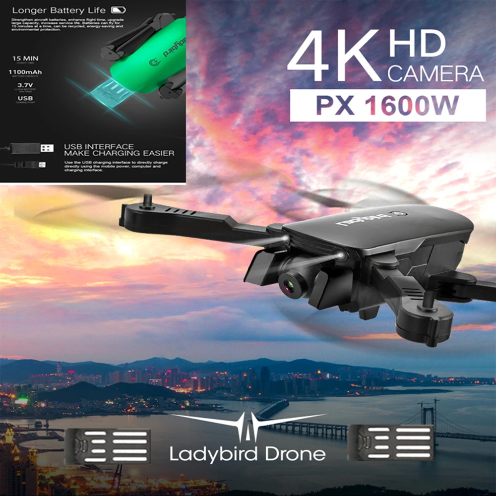 Радиоуправляемые Дроны с 4K HD камерой Квадрокоптер оптическим потоком двойная